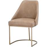 Parissa Dining Chair in Toast Brown Vegan Leather & Brushed Gold 6011.IVT-BGLD (Set of 2)